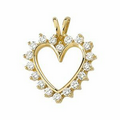 14K Yellow 9/10 CTW Diamond Round Heart Pendant